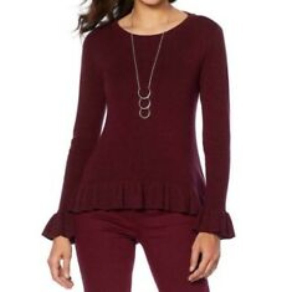 DG2 Diane Gilman Ruffle Hem Top 631-583